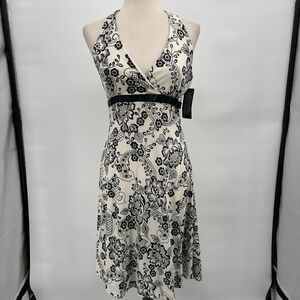 Vintage Womens Y2K Floral Whimsigoth Fairy Grunge Halter Dress Sz‎ 7/8 Babydoll